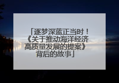 逐梦深蓝正当时！《关于推动海洋经济高质量发展的提案》背后的故事