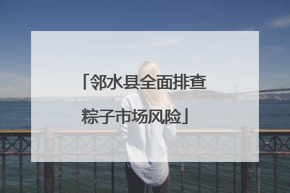 邻水县全面排查粽子市场风险
