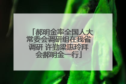 郝明金率全国人大常委会调研组在我省调研 许勤梁惠玲拜会郝明金一行