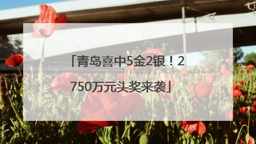 青岛喜中5金2银！2750万元头奖来袭