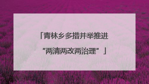青林乡多措并举推进“两清两改两治理”
