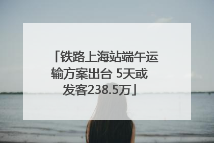 铁路上海站端午运输方案出台 5天或发客238.5万