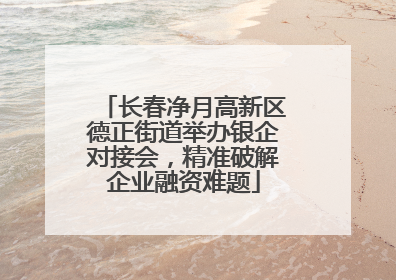 长春净月高新区德正街道举办银企对接会，精准破解企业融资难题