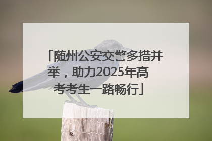 随州公安交警多措并举，助力2025年高考考生一路畅行