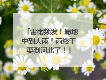 雷雨频发！局地中到大雨！雨终于要到河北了！