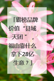 霸榜品牌价值“县域天团 ”，福山靠什么拿下28亿生意？