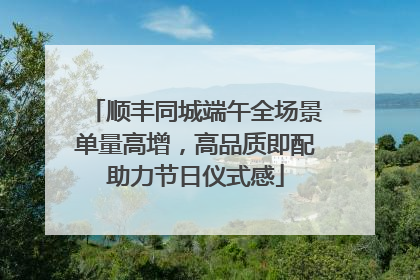 顺丰同城端午全场景单量高增，高品质即配助力节日仪式感