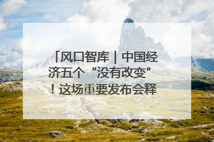 风口智库｜中国经济五个“没有改变”！这场重要发布会释放三点信号