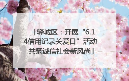 驿城区：开展“6.14信用记录关爱日”活动 共筑诚信社会新风尚