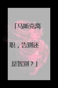 马斯克离职，告别还是暂别？