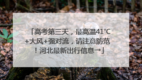 高考第三天，最高温41℃+大风+强对流，请注意防范！河北最新出行信息→