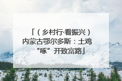 （乡村行·看振兴）内蒙古鄂尔多斯：土鸡“啄”开致富路