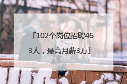 102个岗位招聘463人，最高月薪3万
