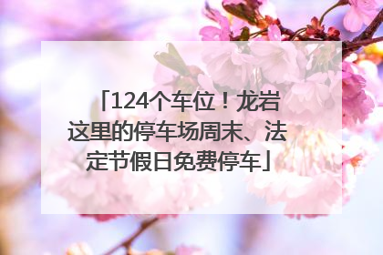 124个车位！龙岩这里的停车场周末、法定节假日免费停车