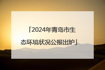 2024年青岛市生态环境状况公报出炉