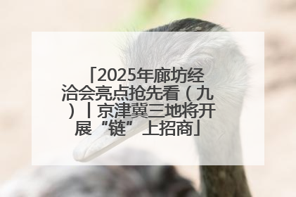 2025年廊坊经洽会亮点抢先看（九）丨京津冀三地将开展“链”上招商