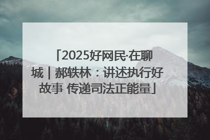 2025好网民·在聊城｜郝轶林：讲述执行好故事 传递司法正能量