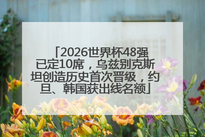 2026世界杯48强已定10席，乌兹别克斯坦创造历史首次晋级，约旦、韩国获出线名额