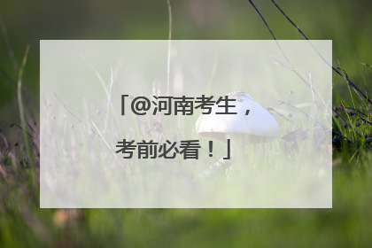 @河南考生，考前必看！