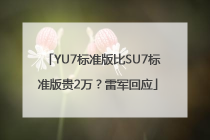 YU7标准版比SU7标准版贵2万？雷军回应
