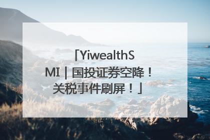 YiwealthSMI｜国投证券空降！关税事件刷屏！